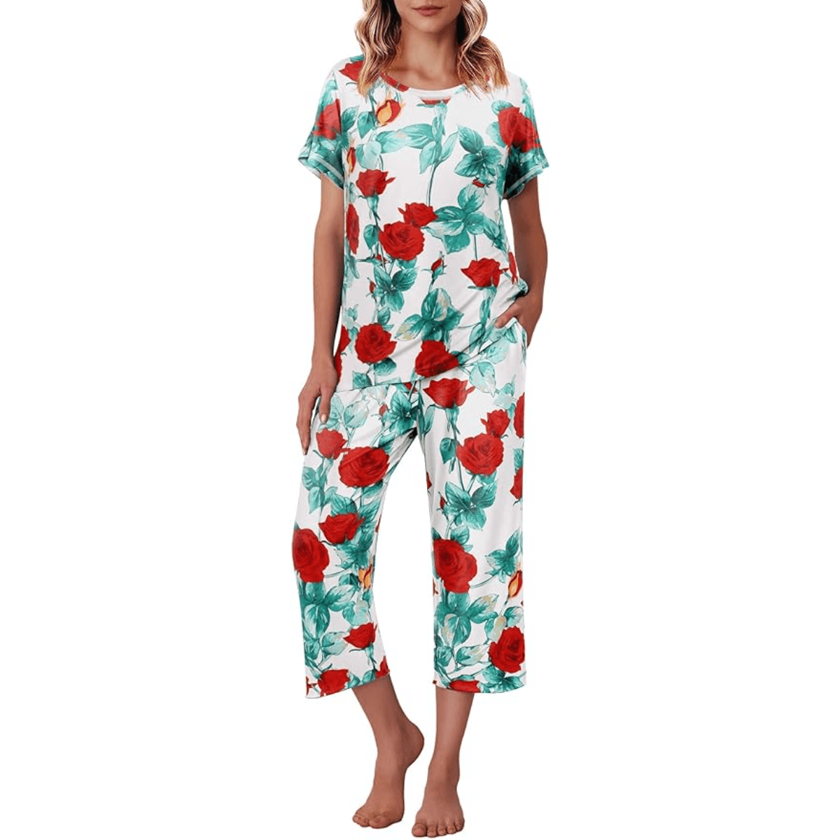 Printed Capri Pajama Sets – Comfortable and Stylish Loungewear-Secret Slim Wear