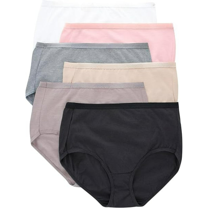 Cotton Brief Panty Pack Of 6 With High Rise Full Coverage-Secret Slim Wear