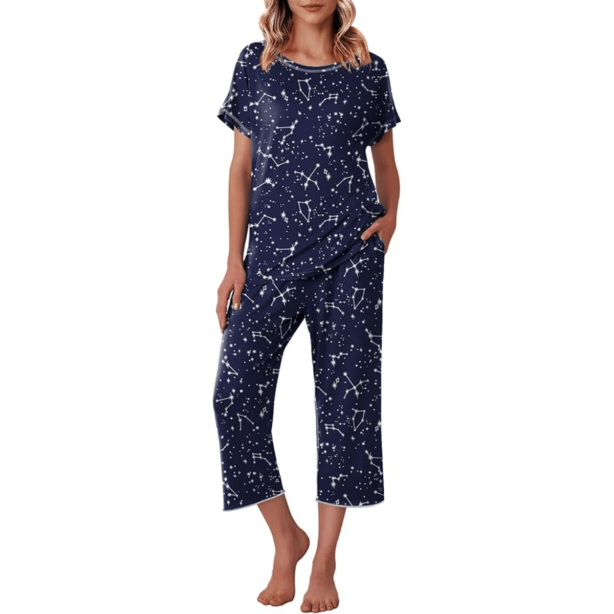 Matching Printed Capri Pajama – Comfortable and Stylish-Secret Slim Wear