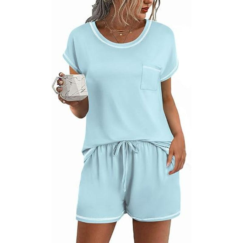 2 Pack Short Sleeve Lounge Set – Comfortable and Stylish Loungewear-Secret Slim Wear