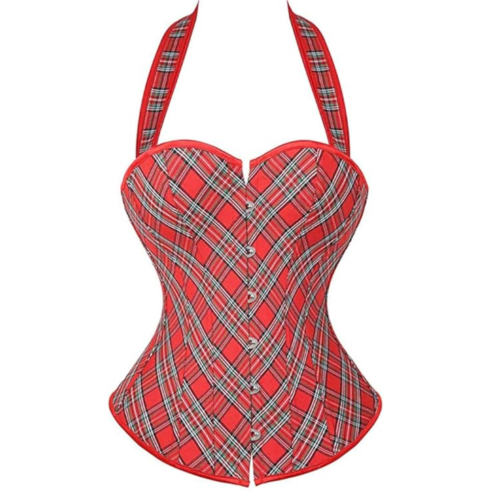 Boned Lace Up Overbust Corset Top For Women