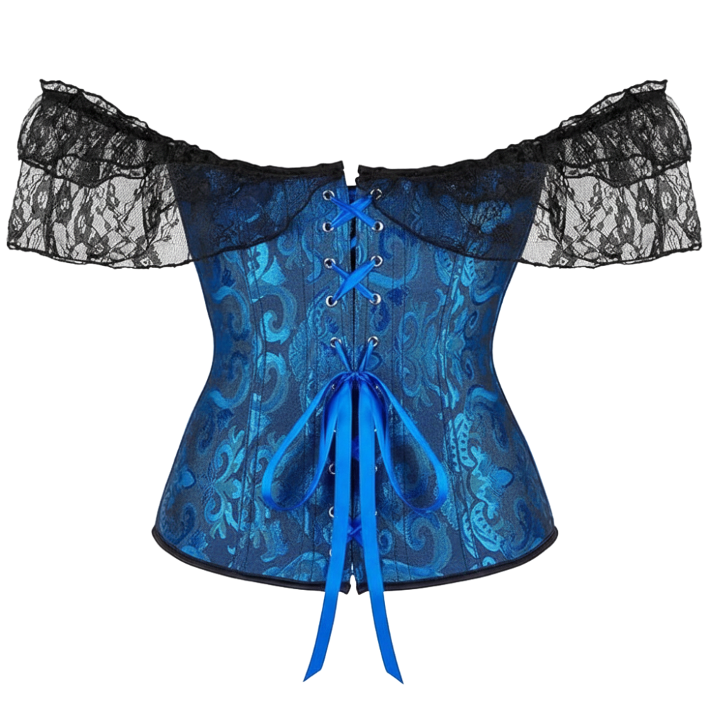 Floral Lace Off Shoulder Overbust Corset for Women