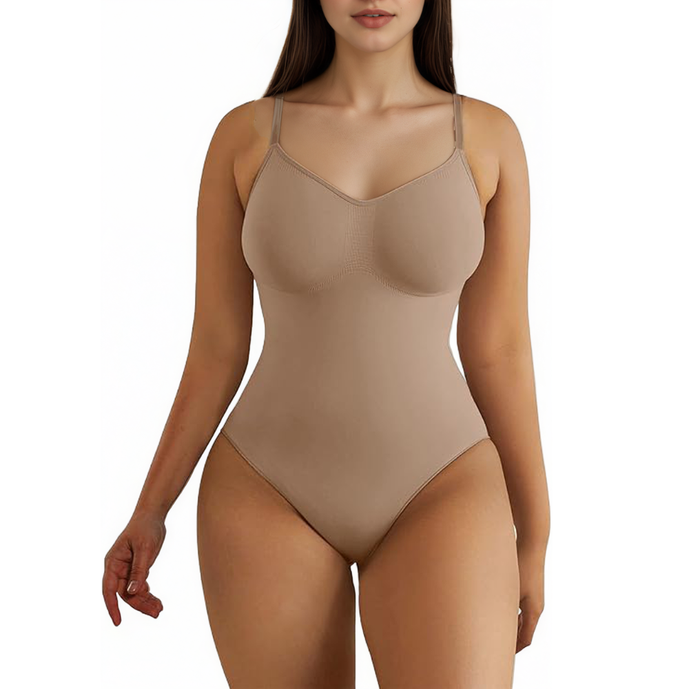 Seamless Tummy Control Bodysuit Slimmer with Adjustable Straps