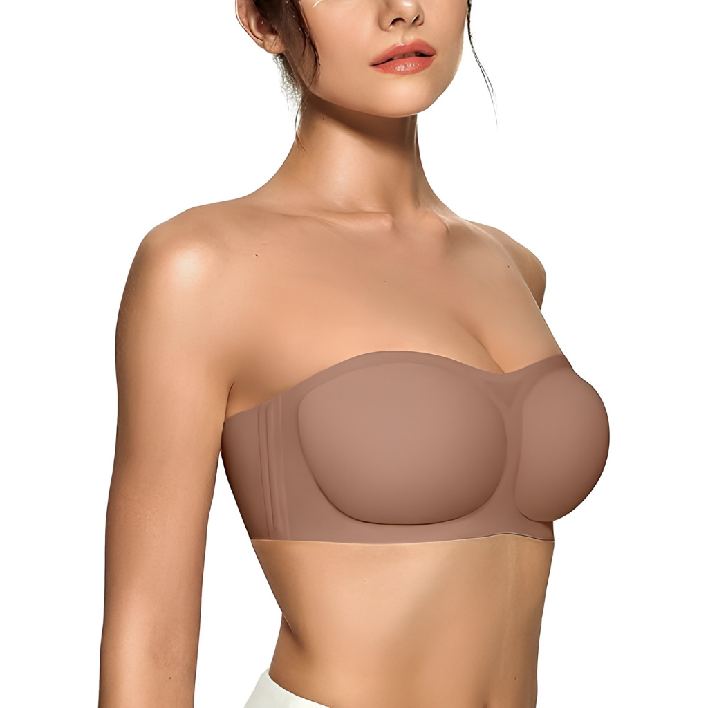 Wireless Strapless Bandeau Bra With Non Slip Design For Everyday Comfort
