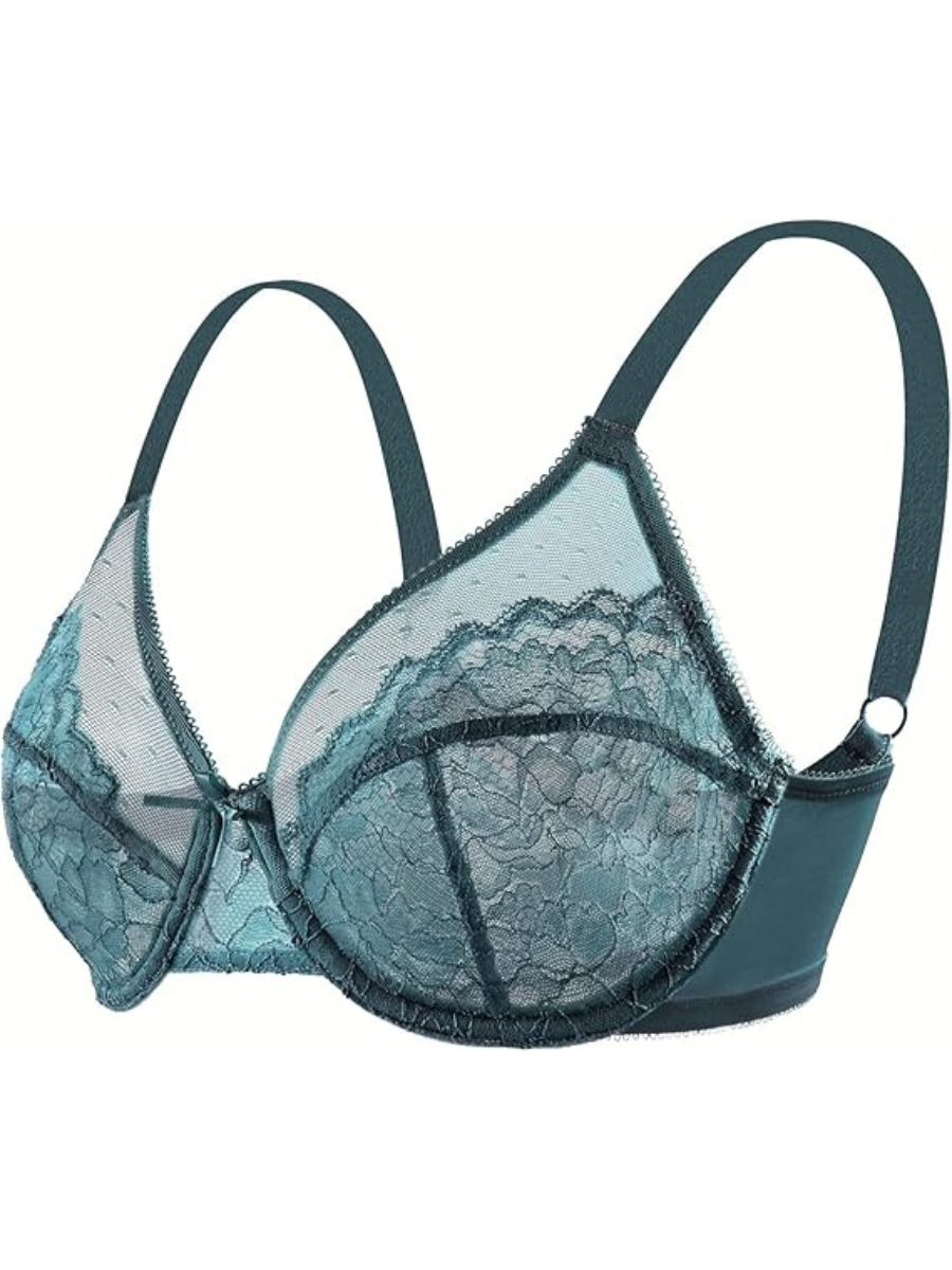 Minimizer Bra Lace With Full Coverage With Wide Strap Underwire Support-Secret Slim Wear