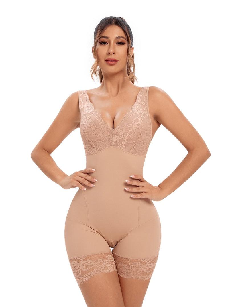 V-Neck Wide Strap Bodysuit - Seamless and Sculpting Shapewear-Secret Slim Wear