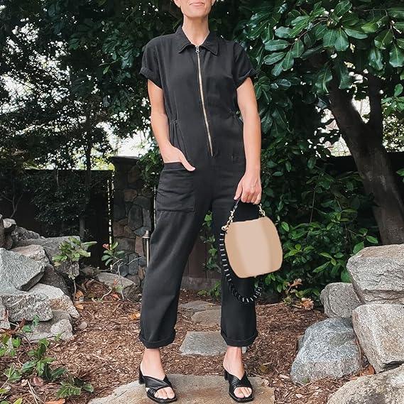 Cropped Utility Jumpsuit Outfit - Experience Comfort With Fashion-Secret Slim Wear