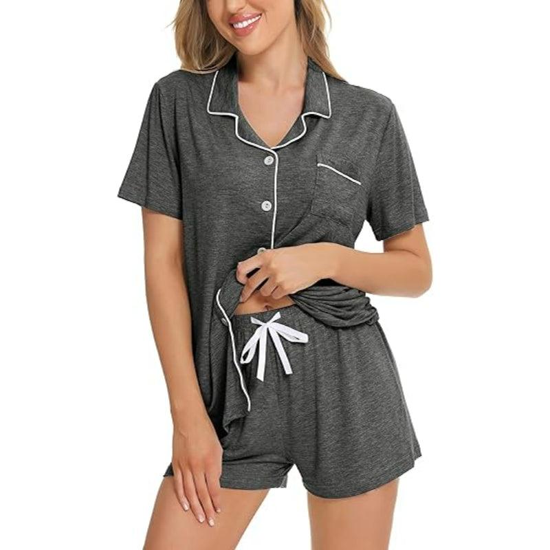 Short Sleeve Lounge Set – Comfortable and Stylish Pajama Set-Secret Slim Wear