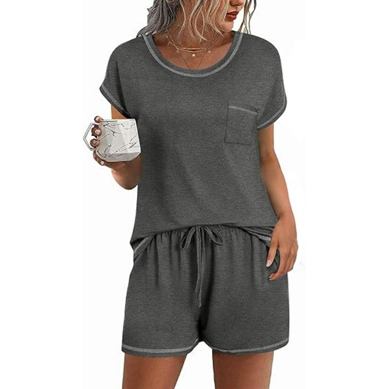 2 Pack Short Sleeve Lounge Set – Comfortable and Stylish Loungewear-Secret Slim Wear