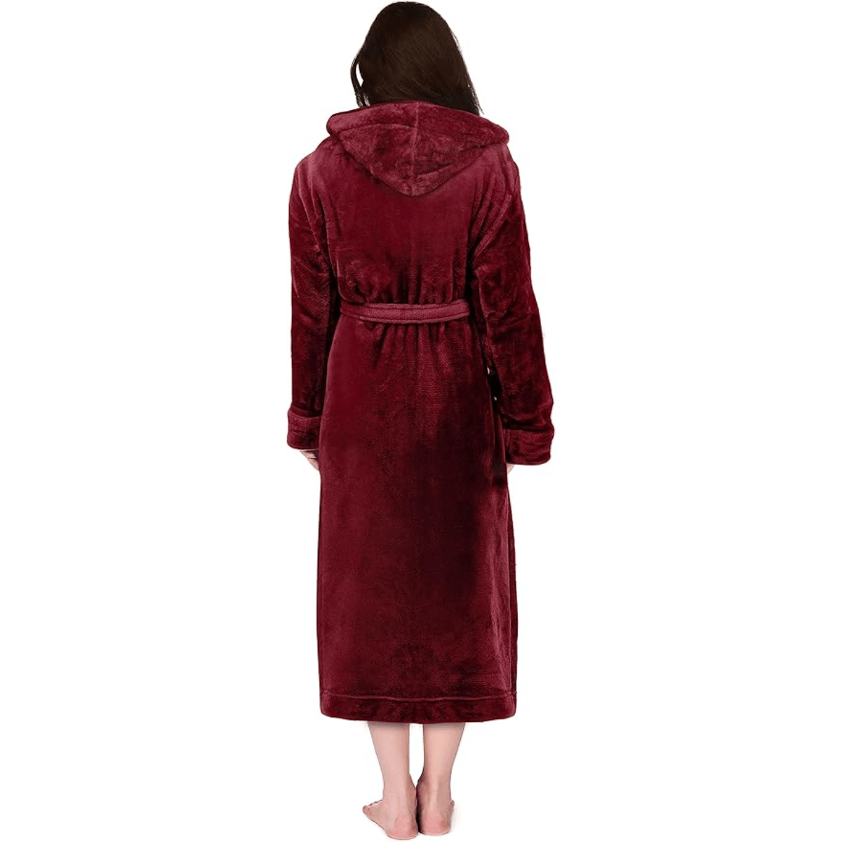 Hooded Flannel Fleece Robe – Comfortable and Cozy Lounge Wear-Secret Slim Wear