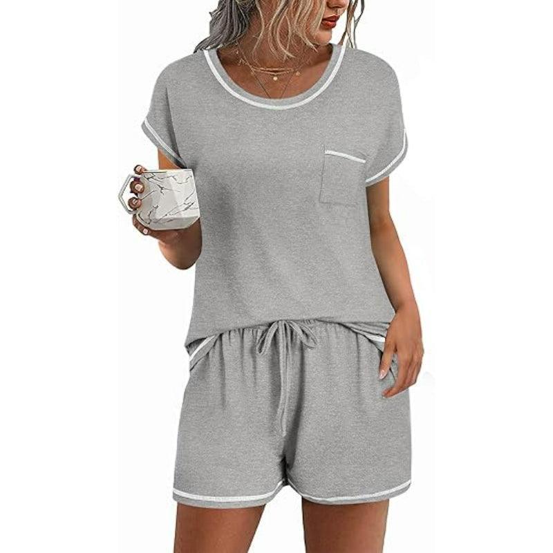 2 Pack Short Sleeve Lounge Set – Comfortable and Stylish Loungewear-Secret Slim Wear