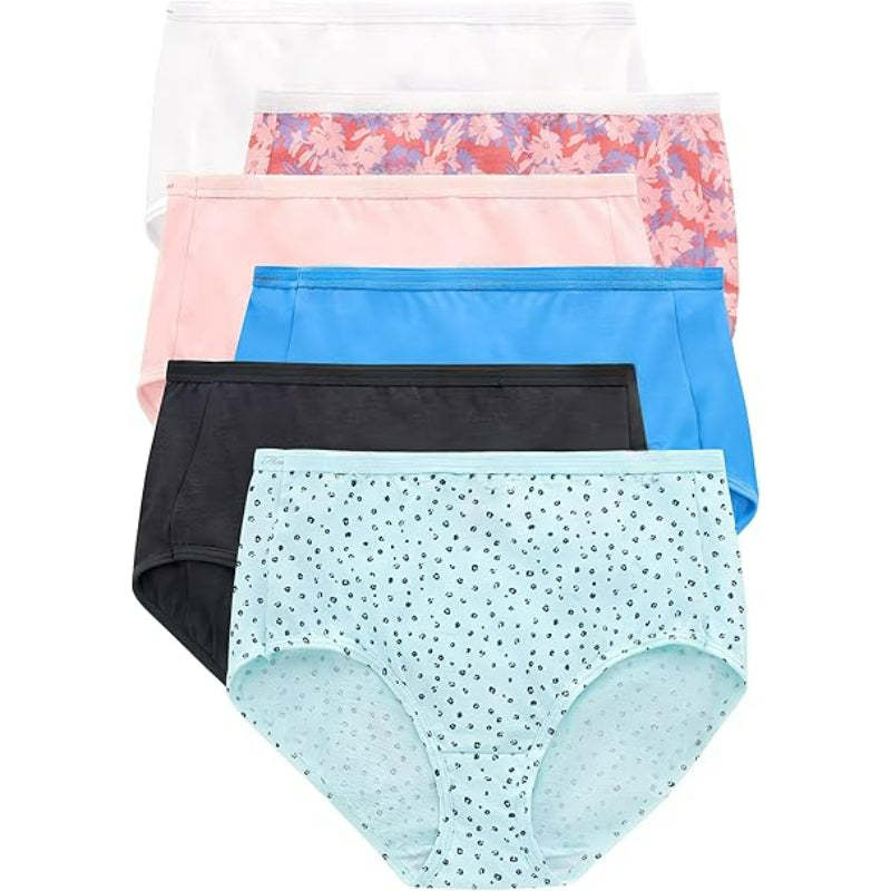 Cotton Brief Panty Pack Of 6 With High Rise Full Coverage-Secret Slim Wear