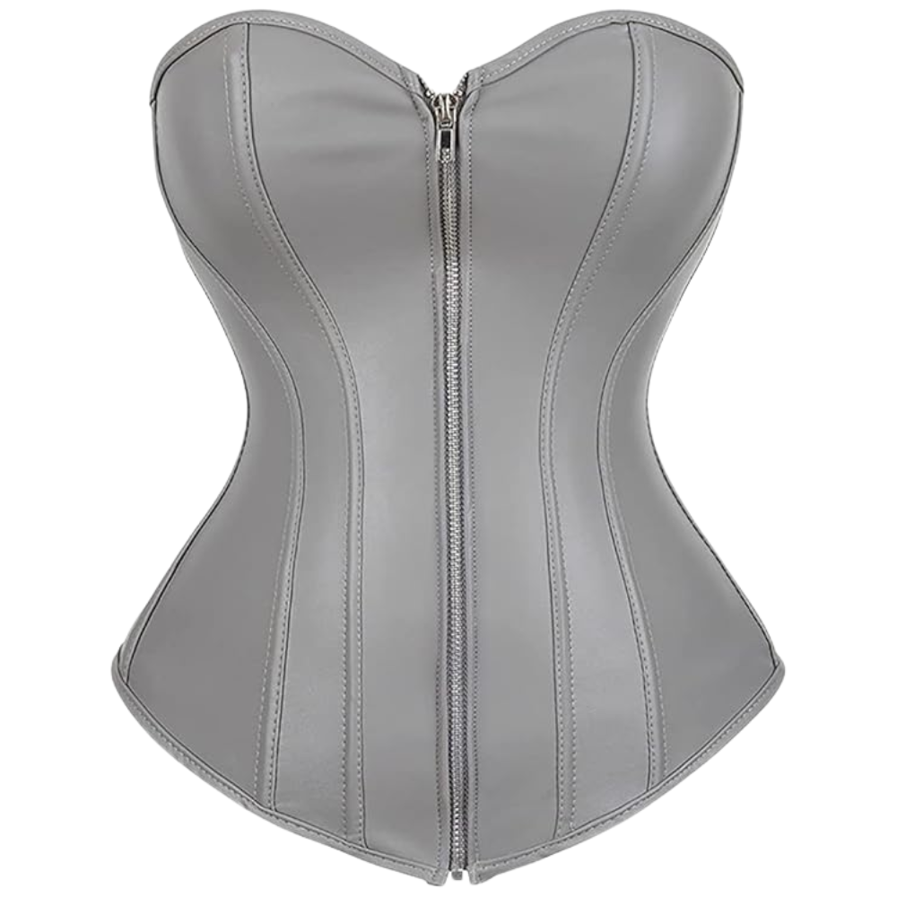 Faux Leather Steampunk Corset Top For Women