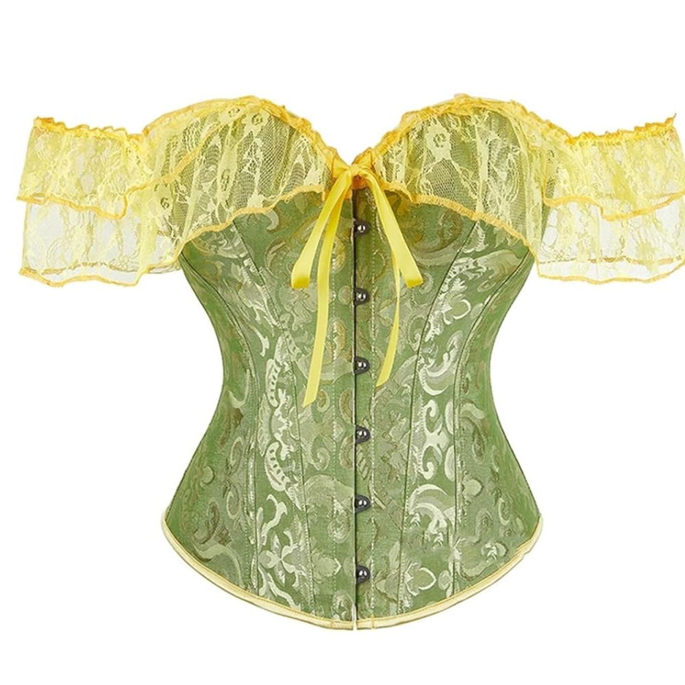 Lace Up Jacquard Underbust Corset for Women