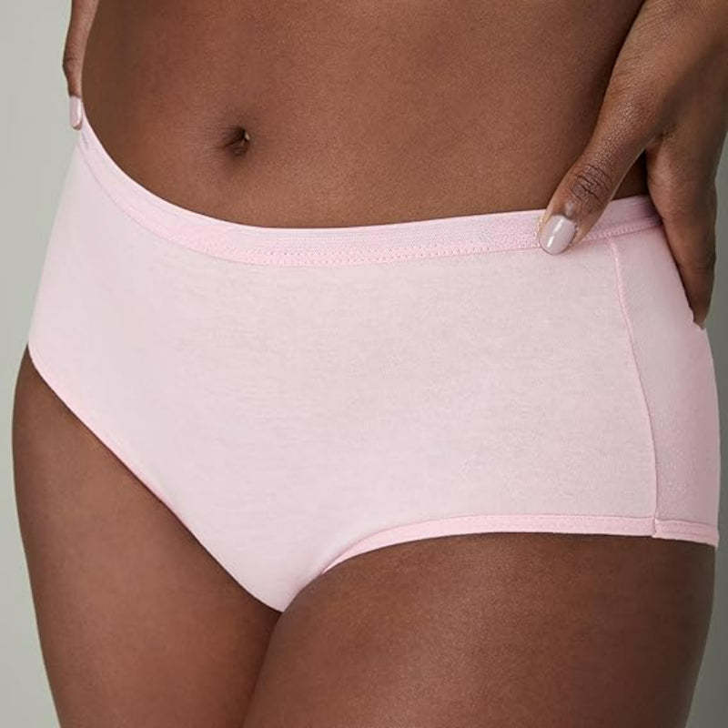 Cotton Brief Panty Pack Of 6 With High Rise Full Coverage-Secret Slim Wear