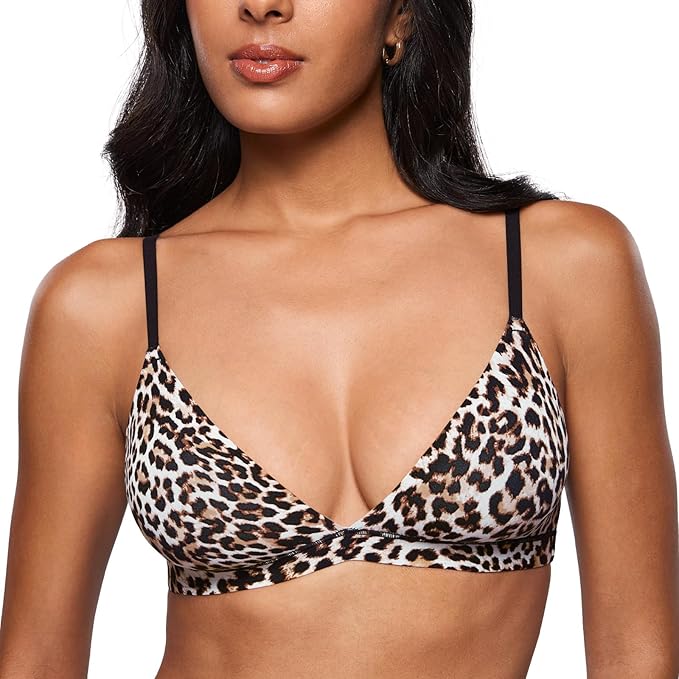 Leopard Print Seamless Triangle Bra