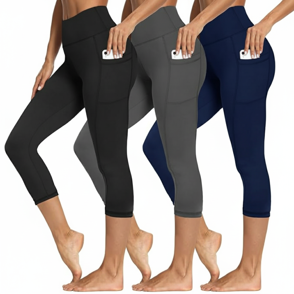 3 Packs Leggings With Pockets