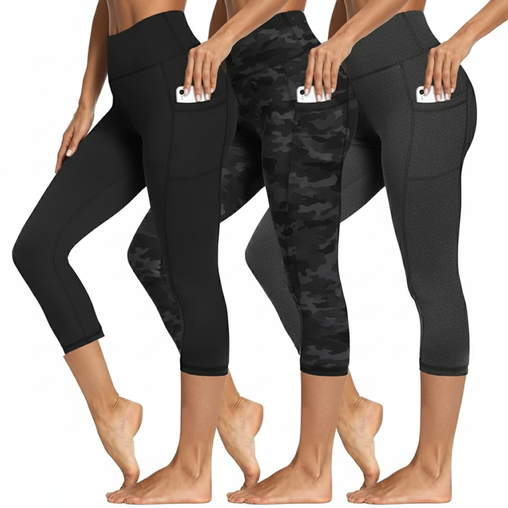 3 Packs Leggings With Pockets