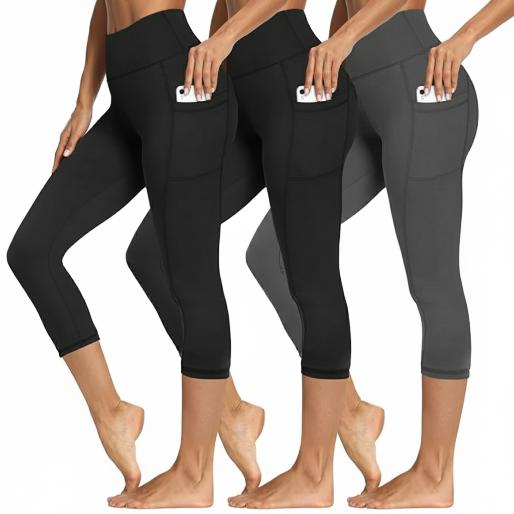 3 Packs Leggings With Pockets
