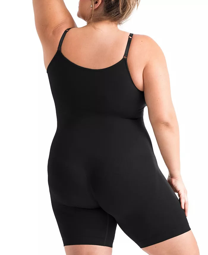 Scoop Neck Mid Thigh Bodysuit 95002-Secret Slim Wear