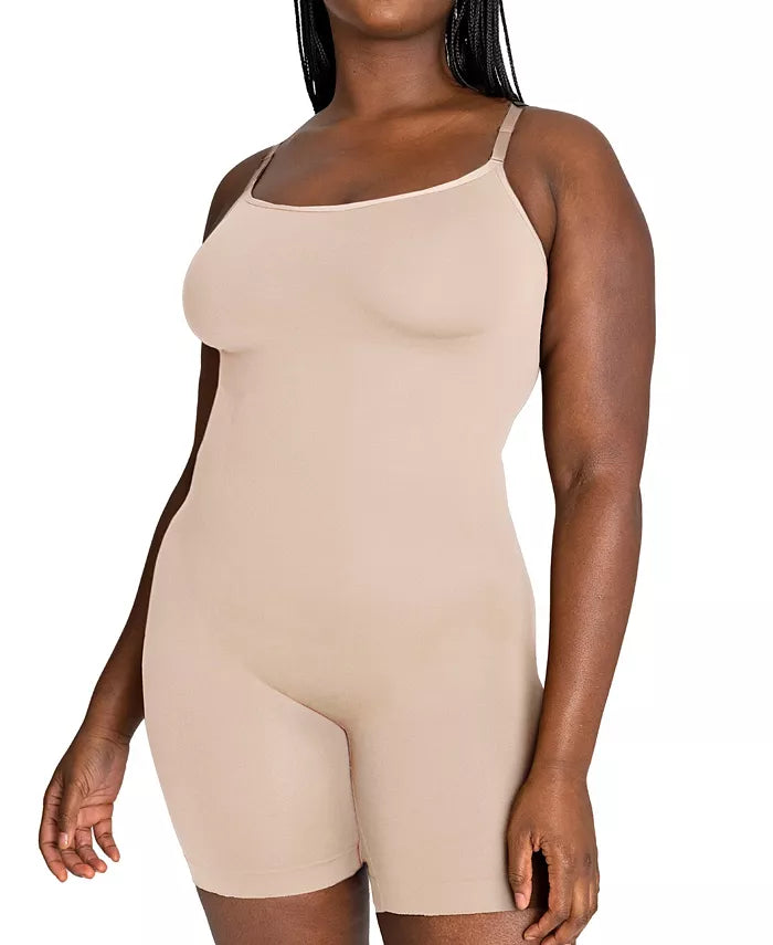 Scoop Neck Mid Thigh Bodysuit 95002-Secret Slim Wear