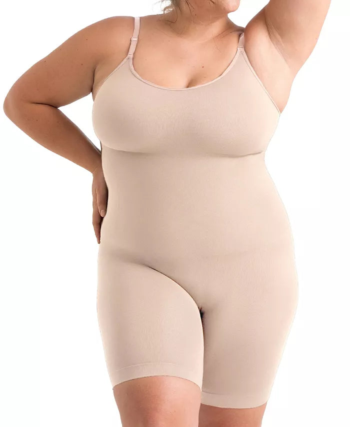 Scoop Neck Mid Thigh Bodysuit 95002-Secret Slim Wear