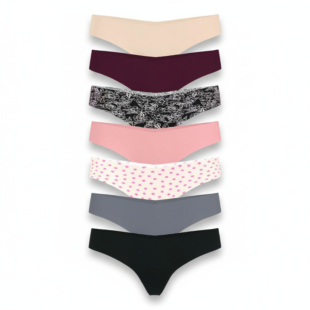 7 Pack No Show Thong Panties