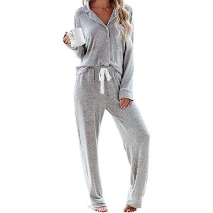 Button Down Pajama Set – Comfortable and Stylish Pajama Set-Secret Slim Wear