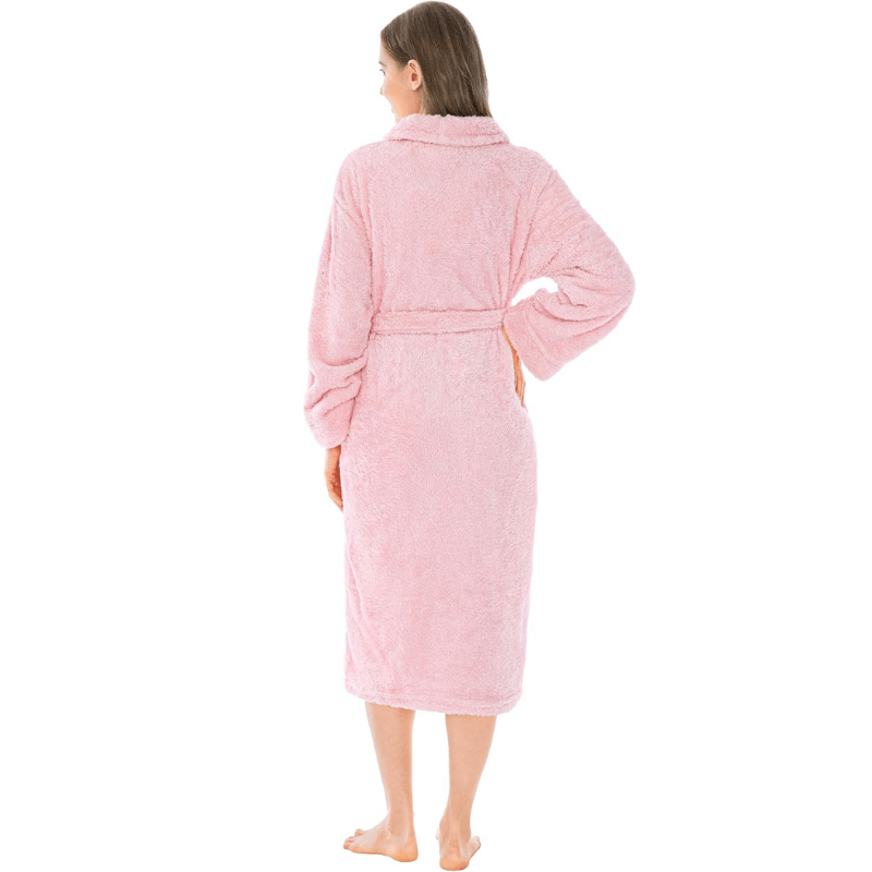 Solid Colored Plush Bathrobe – Cozy Comfort-Secret Slim Wear