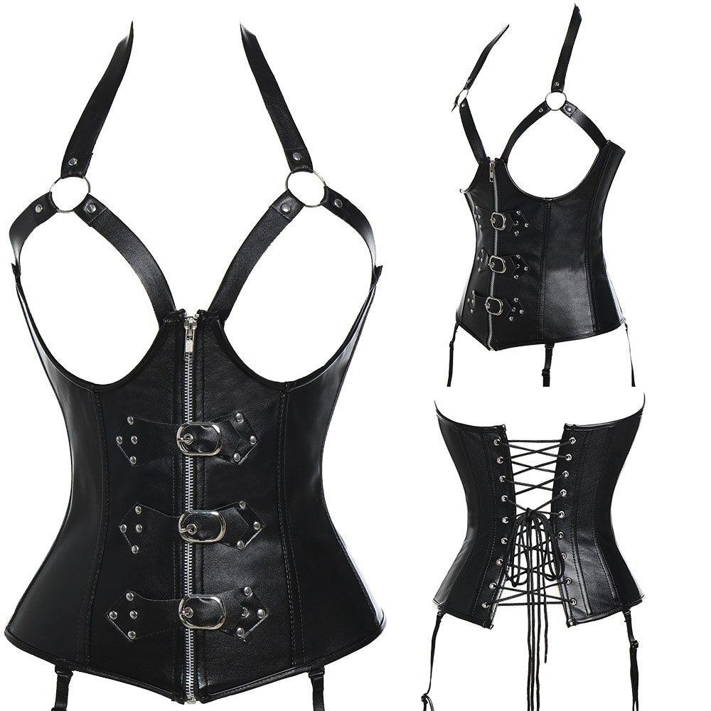 Steel Boned Zip Up Corset – Waist Control and Body Shaping-Secret Slim Wear