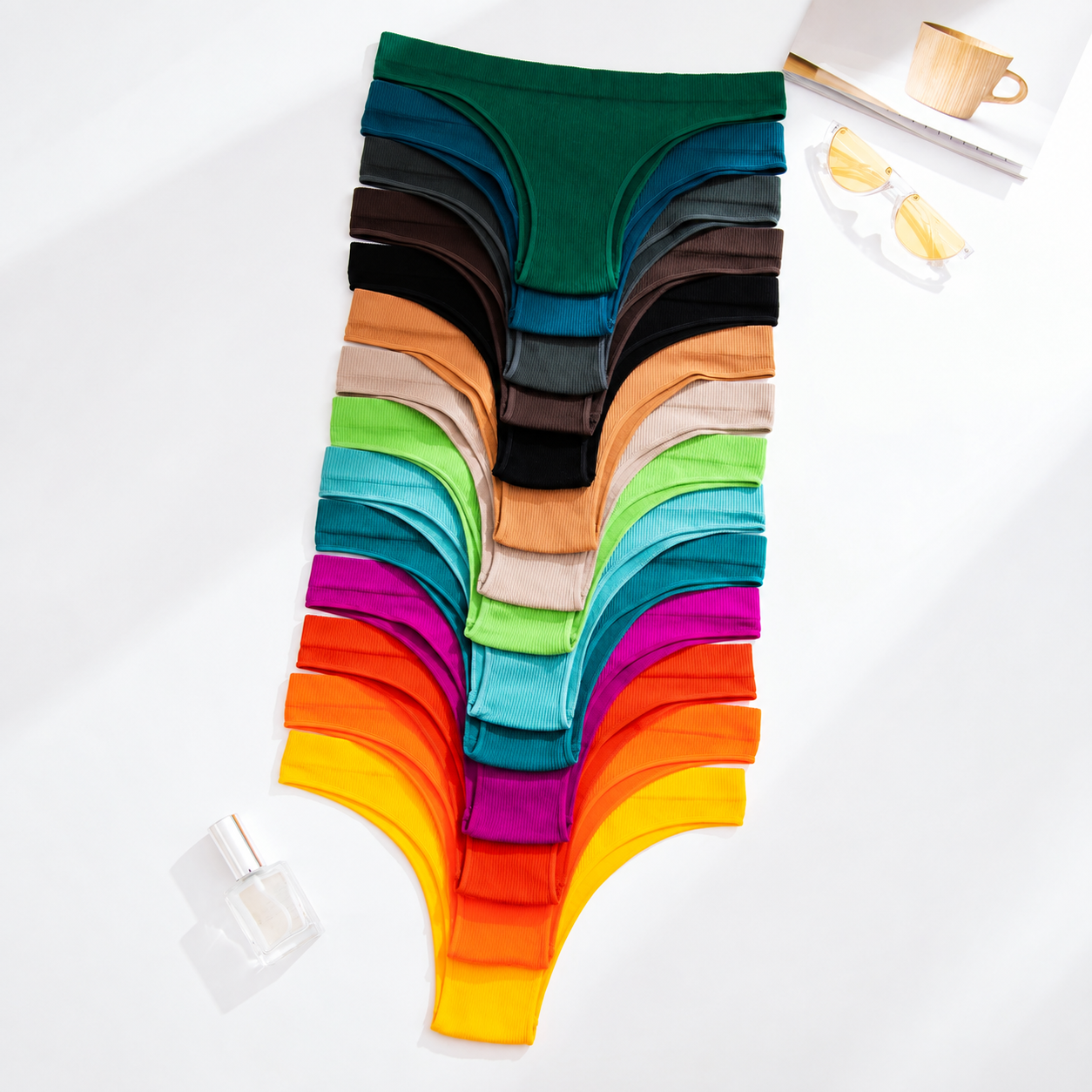 Pack Of 14 Solid Color Triangle Style Panties For Women