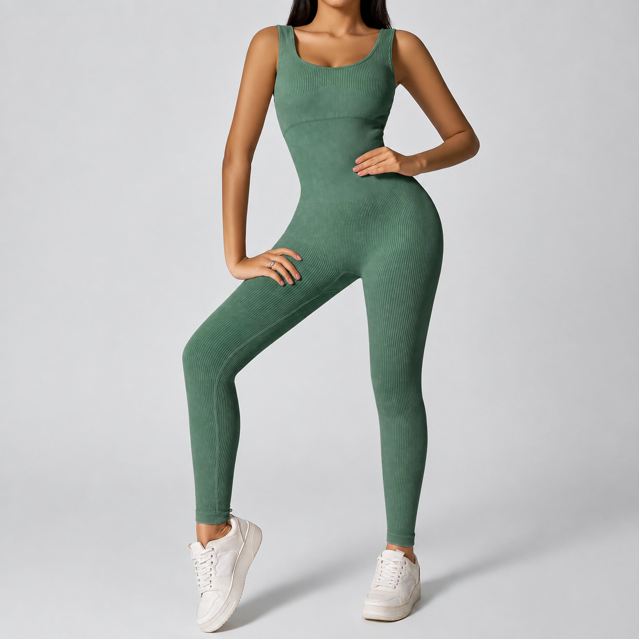 Seamless Tummy Control Jumpsuit With Tank Top For Women