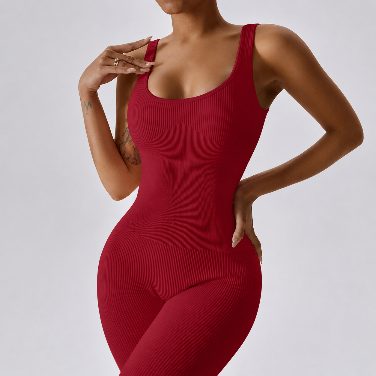 Seamless Tummy Control Jumpsuit With Tank Top For Women