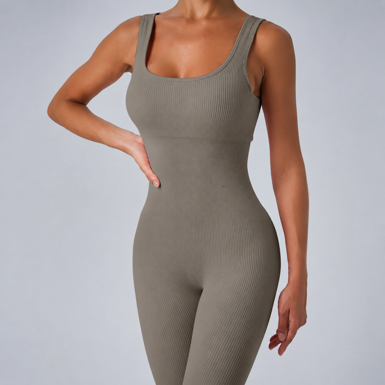 Seamless Tummy Control Jumpsuit With Tank Top For Women