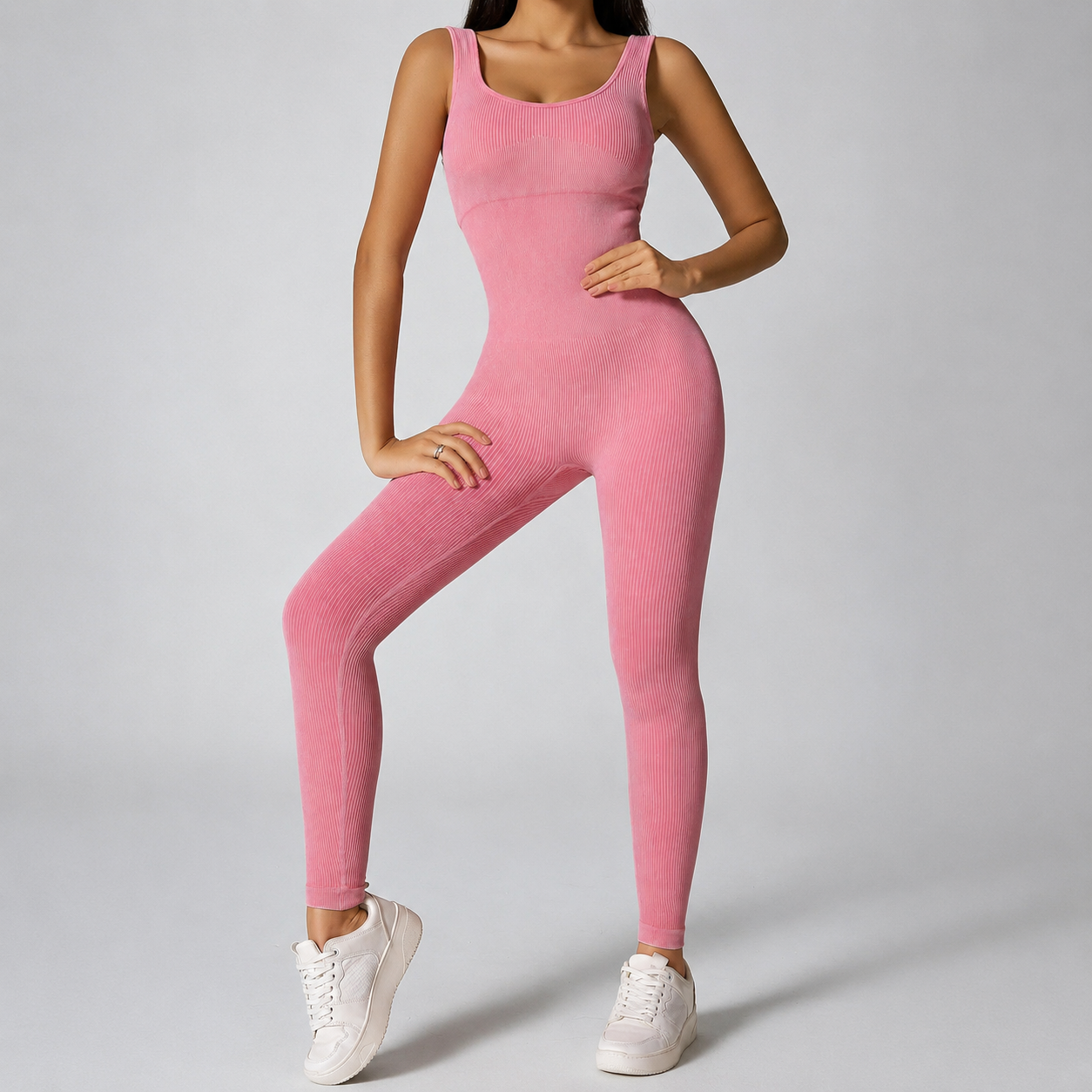 Seamless Tummy Control Jumpsuit With Tank Top For Women