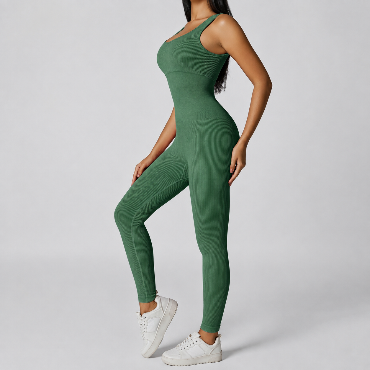 Seamless Tummy Control Jumpsuit With Tank Top For Women