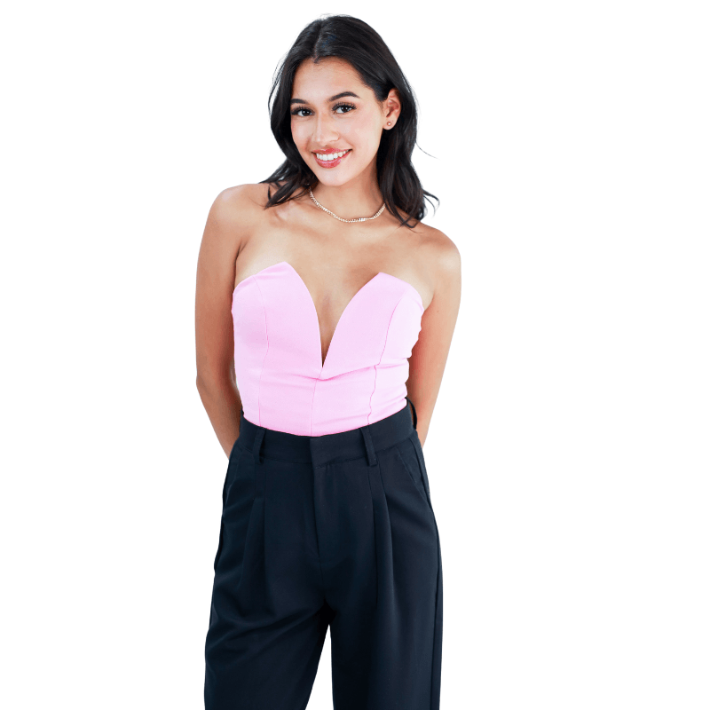Classic Strapless Design Bodysuit – Sleek and Structured Appeal-Secret Slim Wear