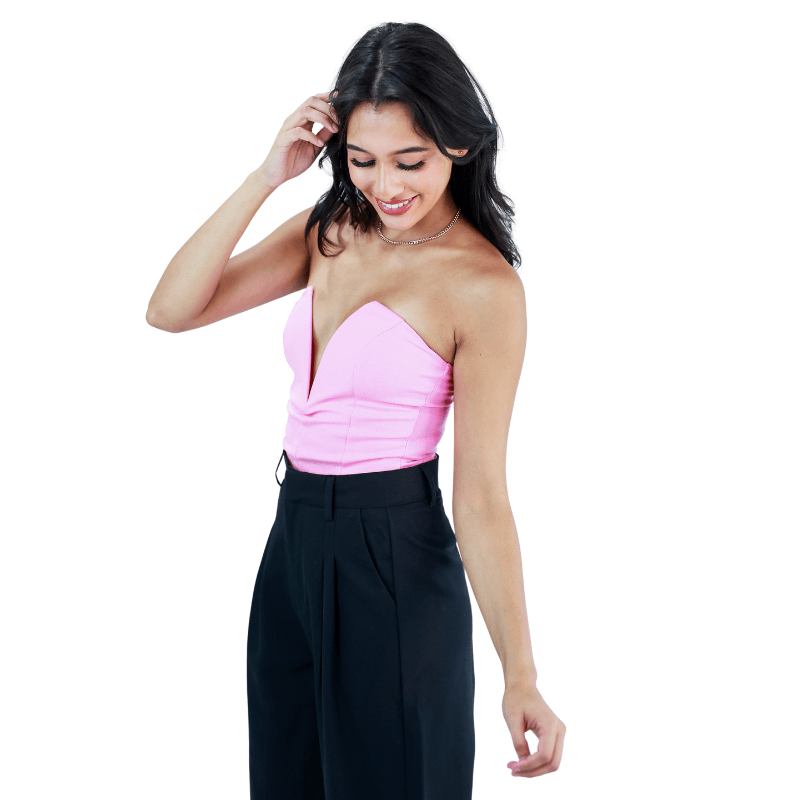 Classic Strapless Design Bodysuit – Sleek and Structured Appeal-Secret Slim Wear