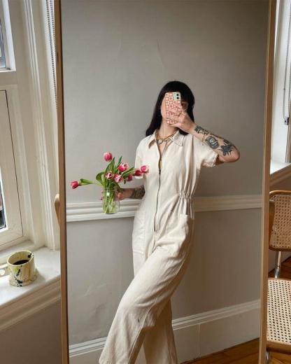 Cropped Utility Jumpsuit Outfit - Experience Comfort With Fashion-Secret Slim Wear