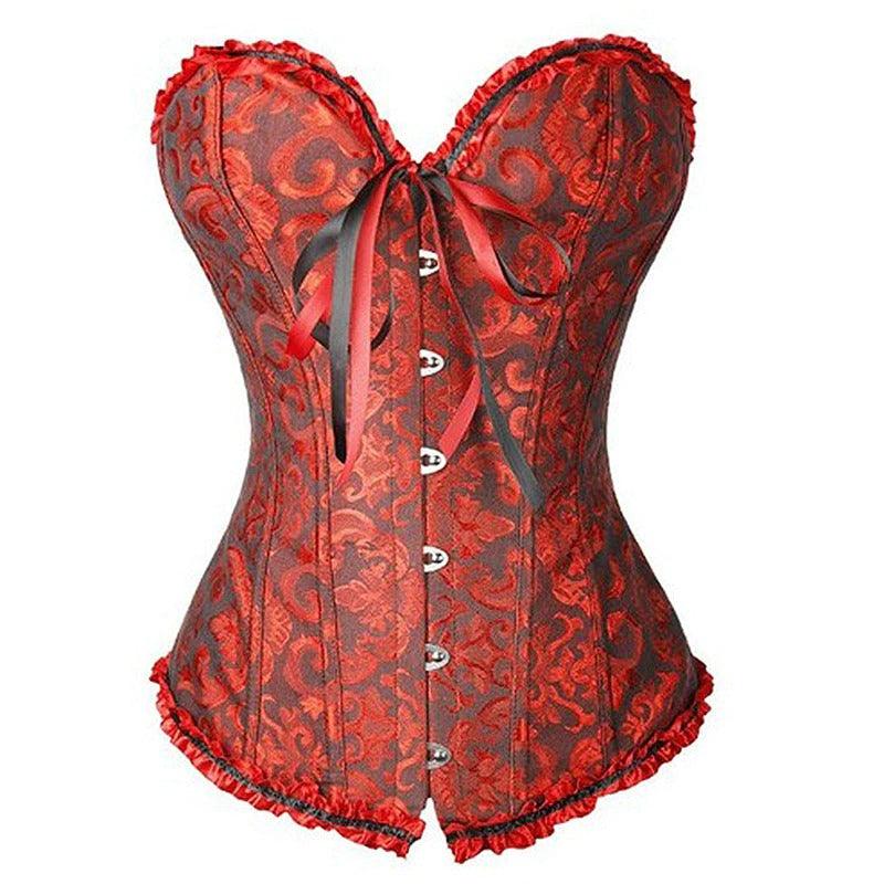 Lace-Up Embroidered Corset – Sculpt and Shape Your Waistline-Secret Slim Wear