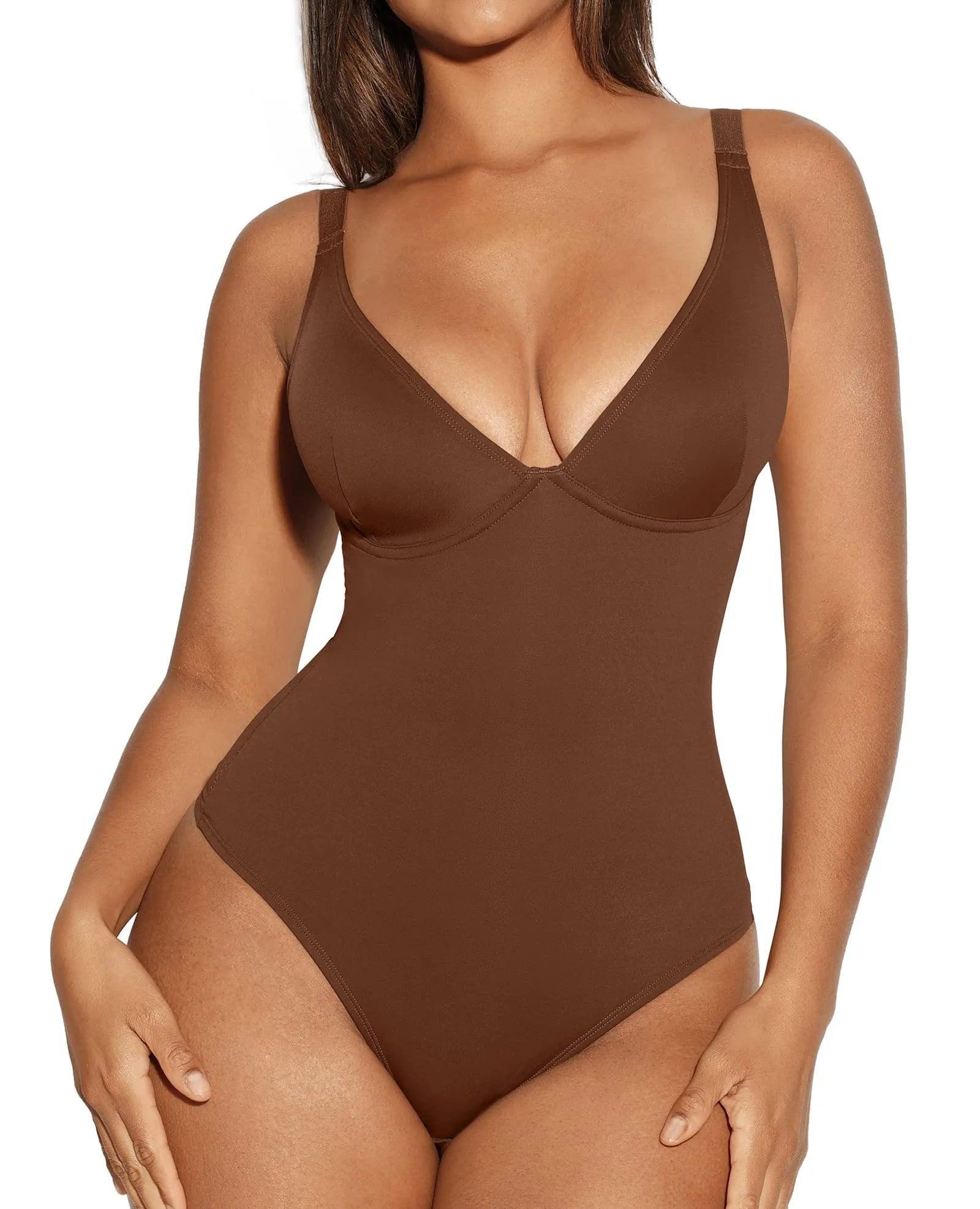 Deep V Thong Bodysuit – Sculpt Your Curves with Comfort and Style-Secret Slim Wear