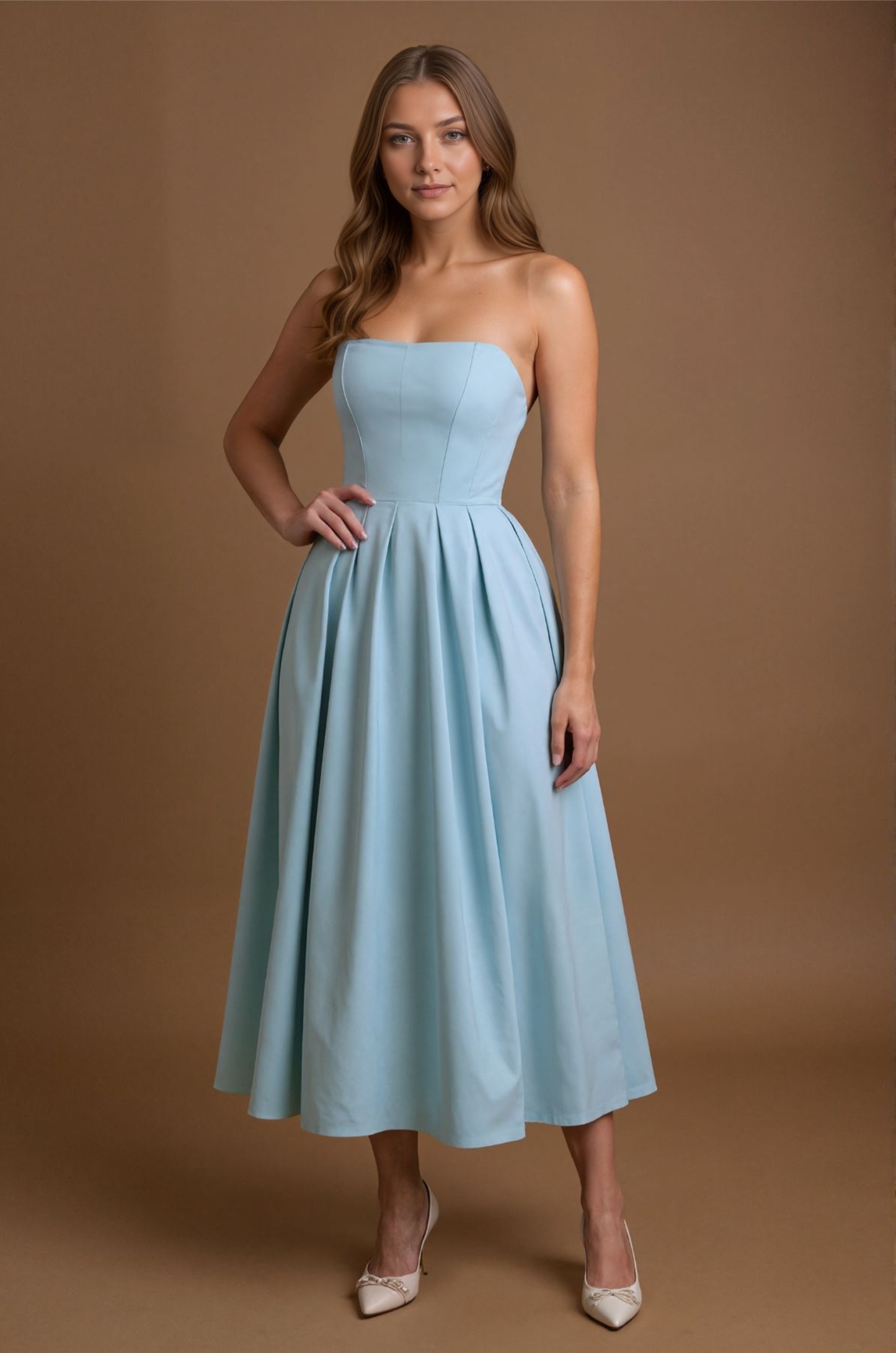 Elegant Midi Sleeveless Dress for Event Style