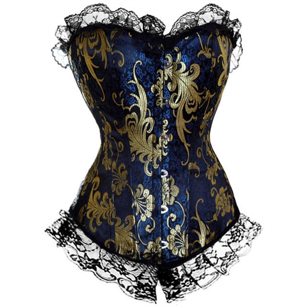 Lace-Up Embroidered Corset – Sculpt and Shape Your Waistline-Secret Slim Wear