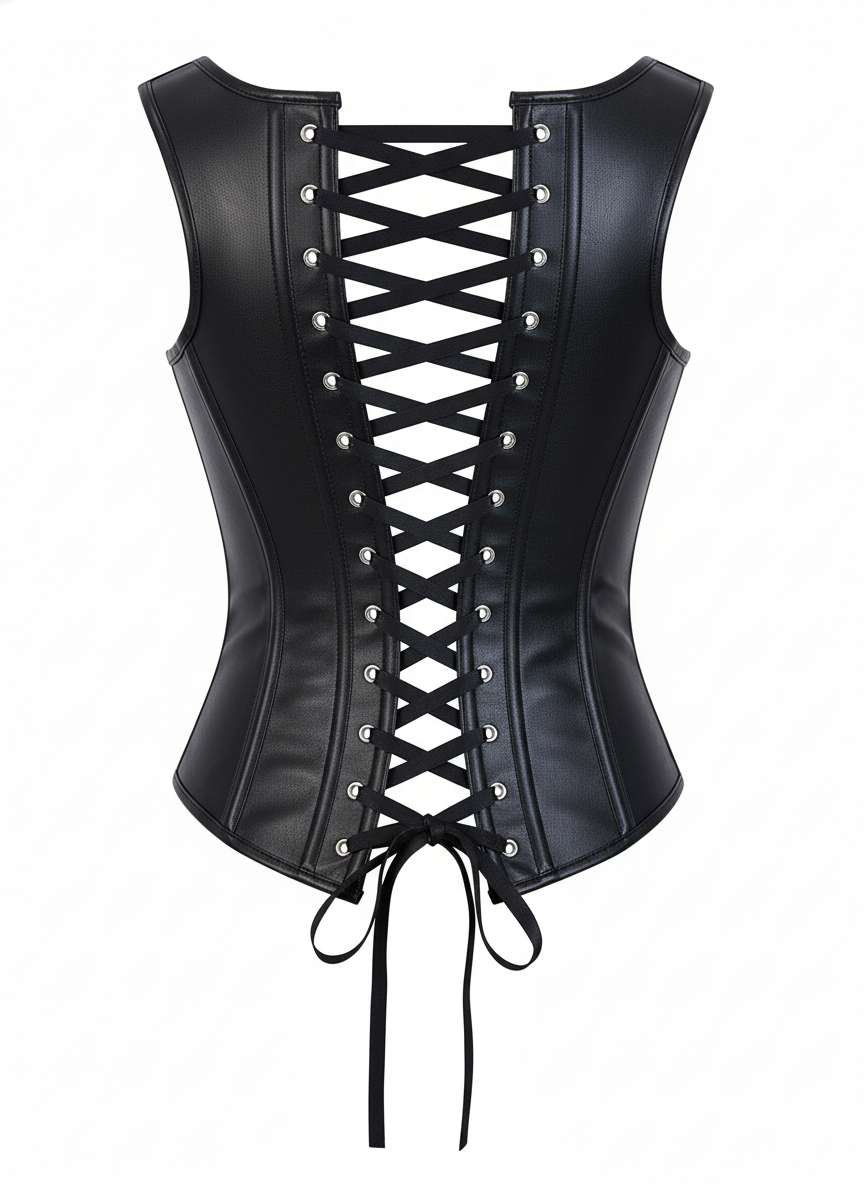 Women Faux Leather Steampunk Victorian Fashion Corset