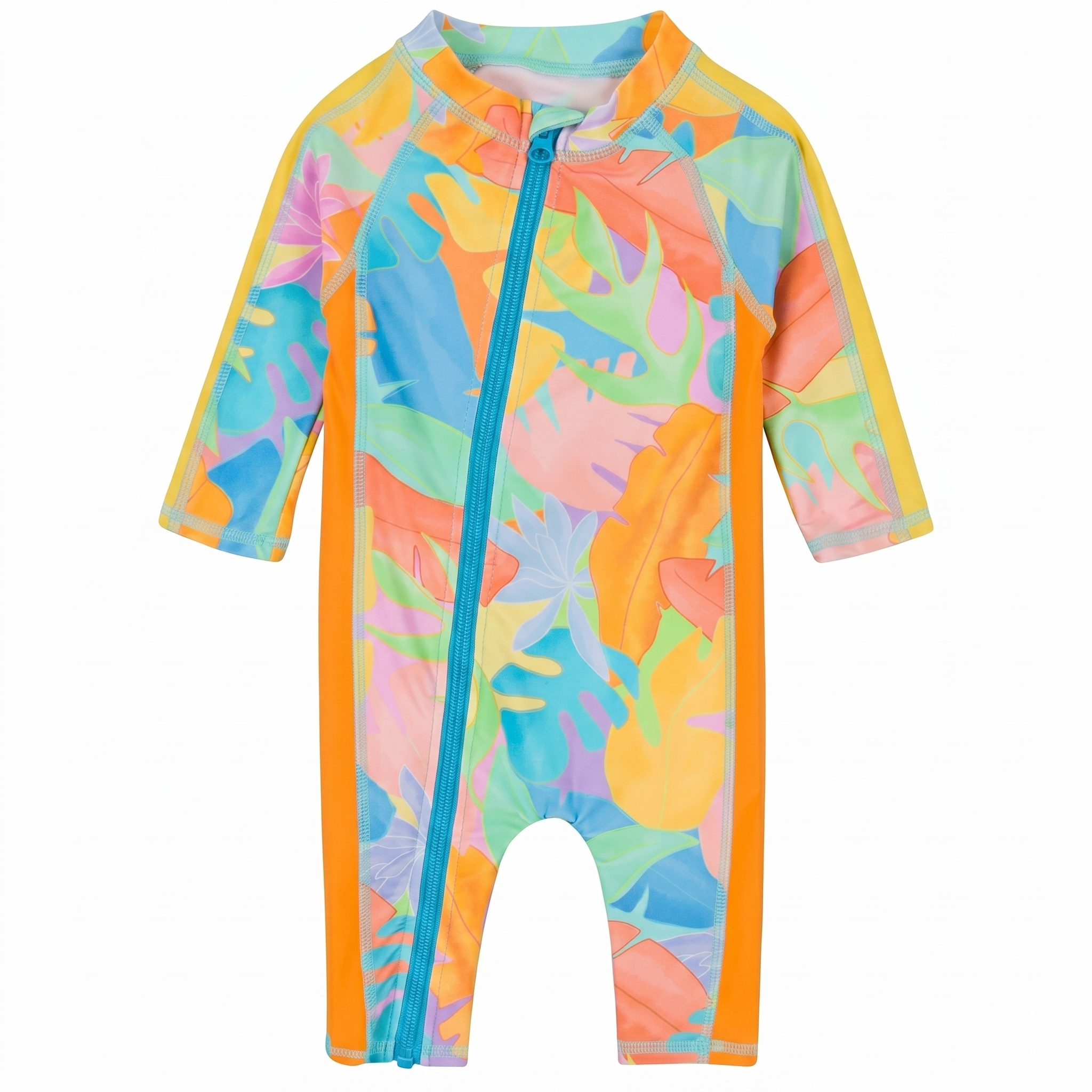 Long Sleeve Zip Closure Swimwear Romper Suit For Kids