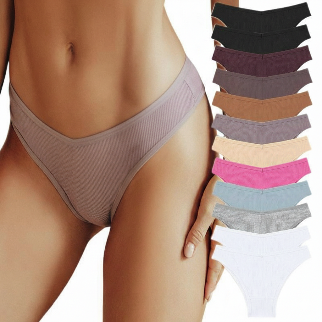 Cotton Panties Lace Low Rise Basic Brazilian Bikini Cute Panties Soft Breathable