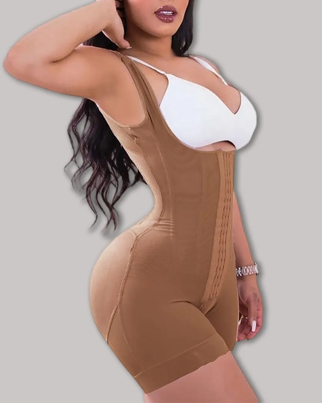 High Double Compression Garment Abdomen Control Hook And Eye Closure Tummy Control Adjustable Bodysuit