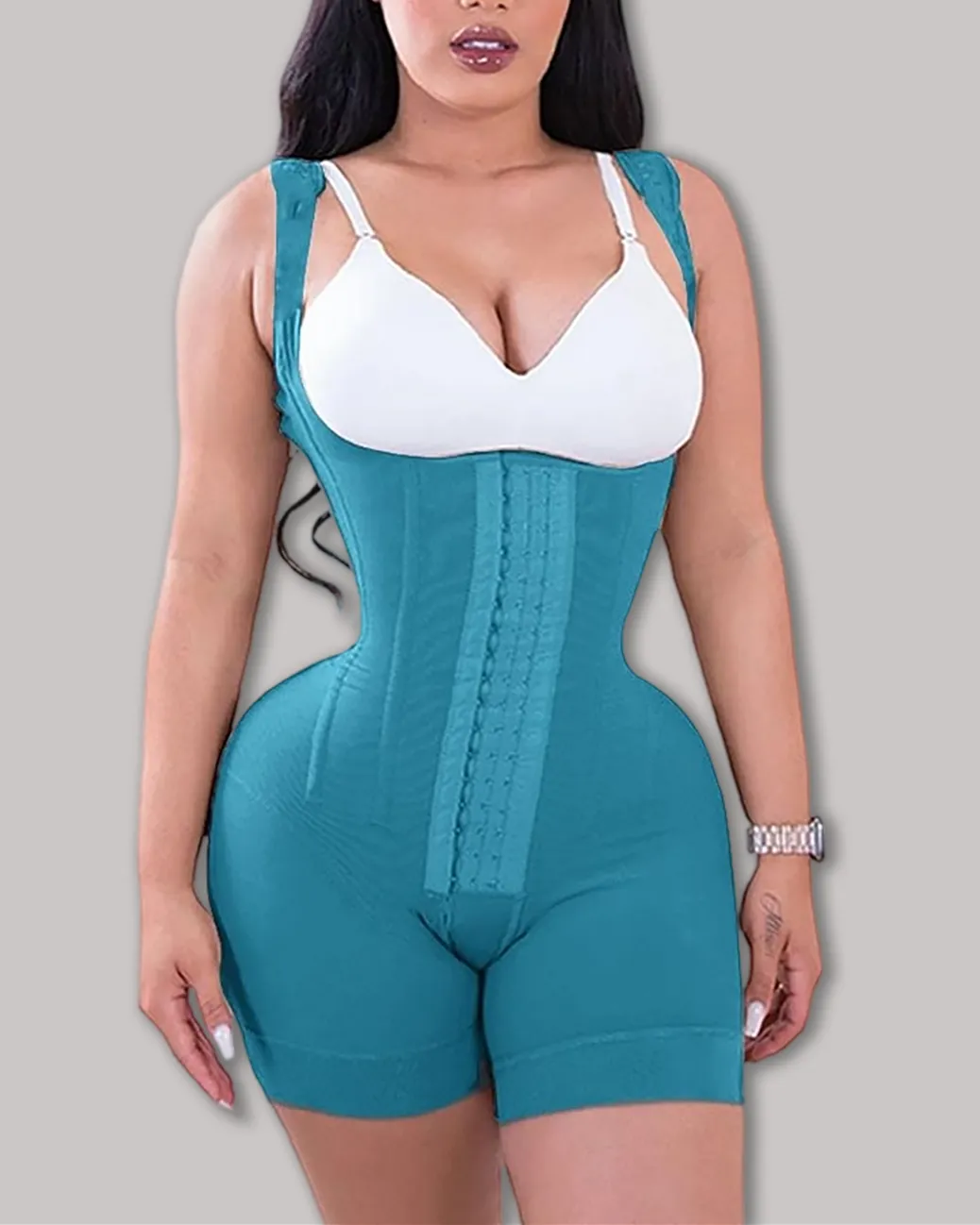 High Double Compression Garment Abdomen Control Hook And Eye Closure Tummy Control Adjustable Bodysuit