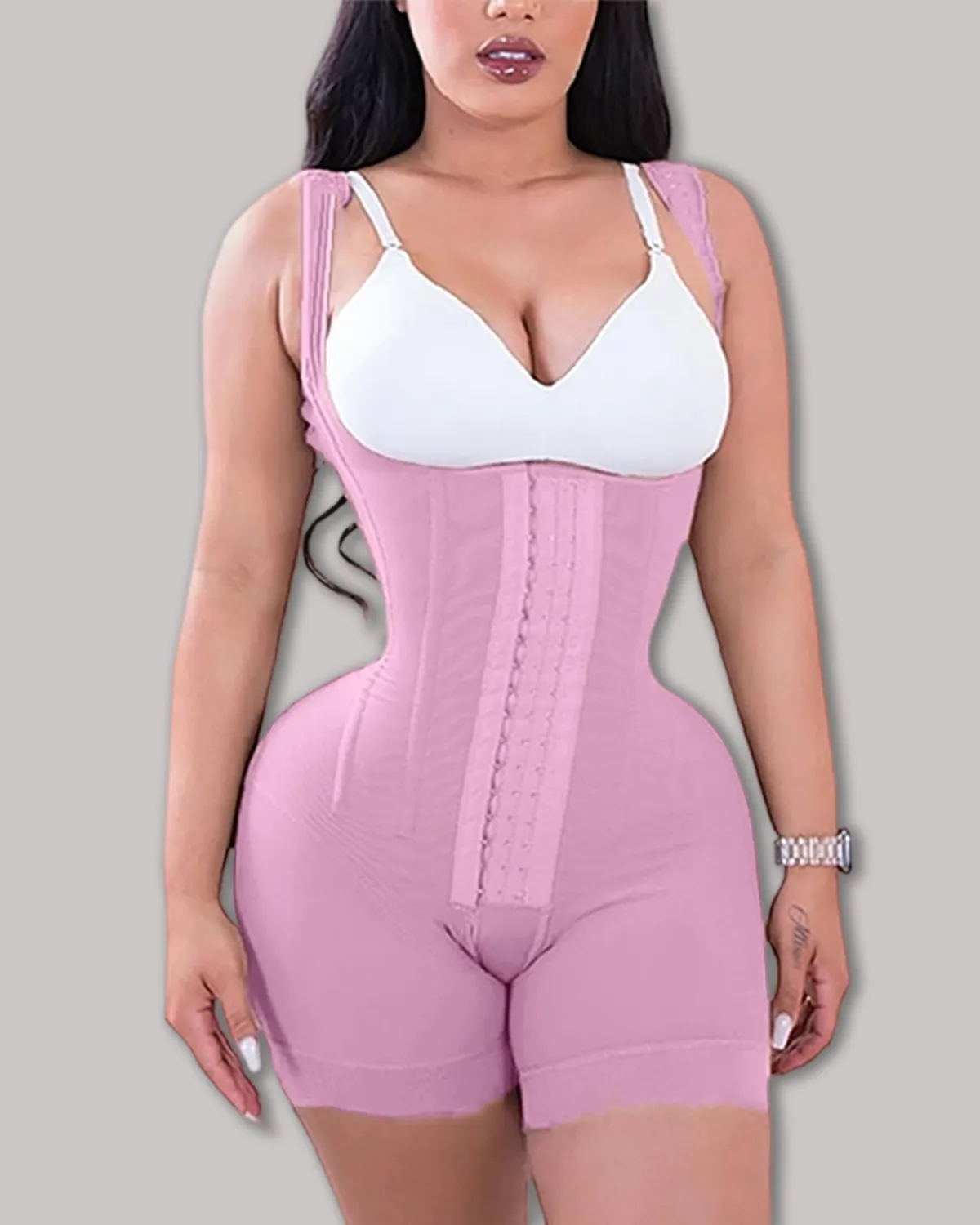 High Double Compression Garment Abdomen Control Hook And Eye Closure Tummy Control Adjustable Bodysuit