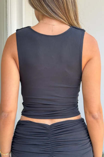 Multi-Way Draped Crop Top for Versatile Styling and Comfortable Fit-Secret Slim Wear